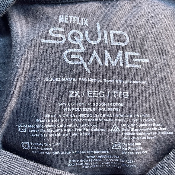 Netflix Squid Game Gray Graphic T-shirt Men's Size 2X NEW - Picture 4 of 5